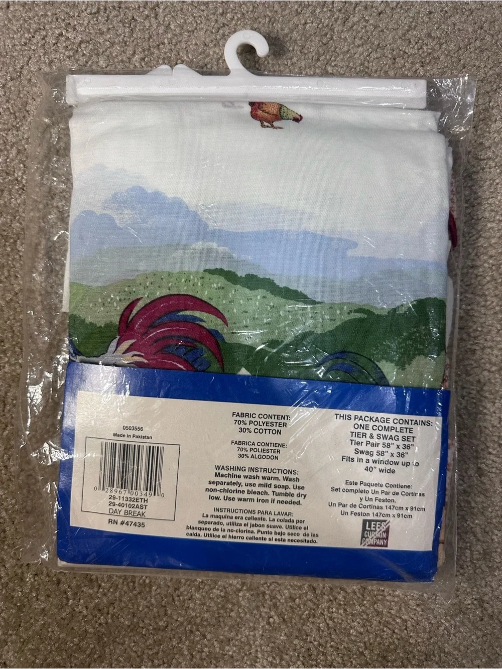 Tier & Swag Set - White with Chickens Window Curtain Set